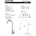 Grifo de un solo agujero de cocina certificada de Aquacúcica CUPC CUBC 304 acero inoxidable